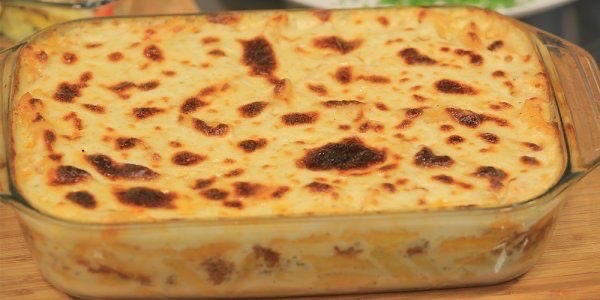 مكرونه بشاميل دجاج _لحم _خضار