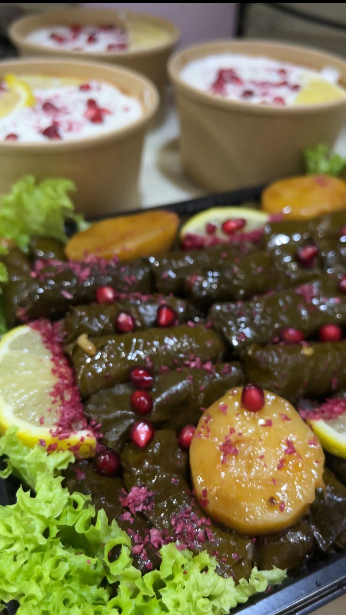 ورق عنب مكس وفتة ورق العنب مع الصوص