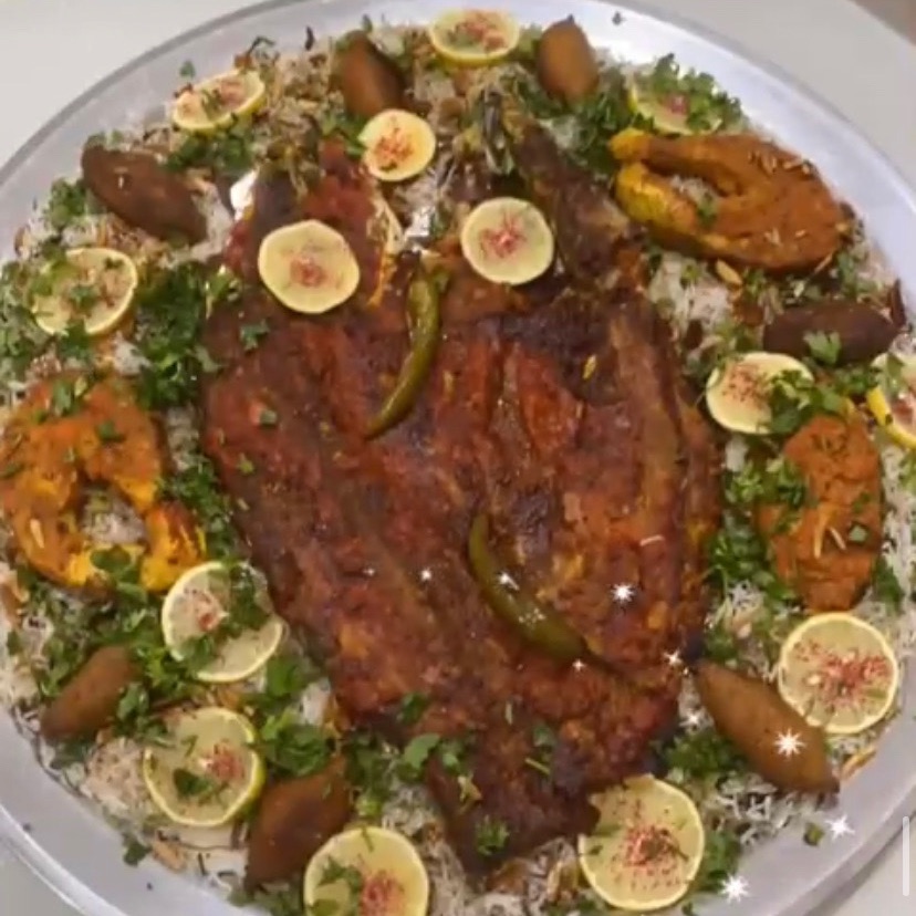 سمك سنجاري مشوي صينية كبيرة تكفي 7اشخاص