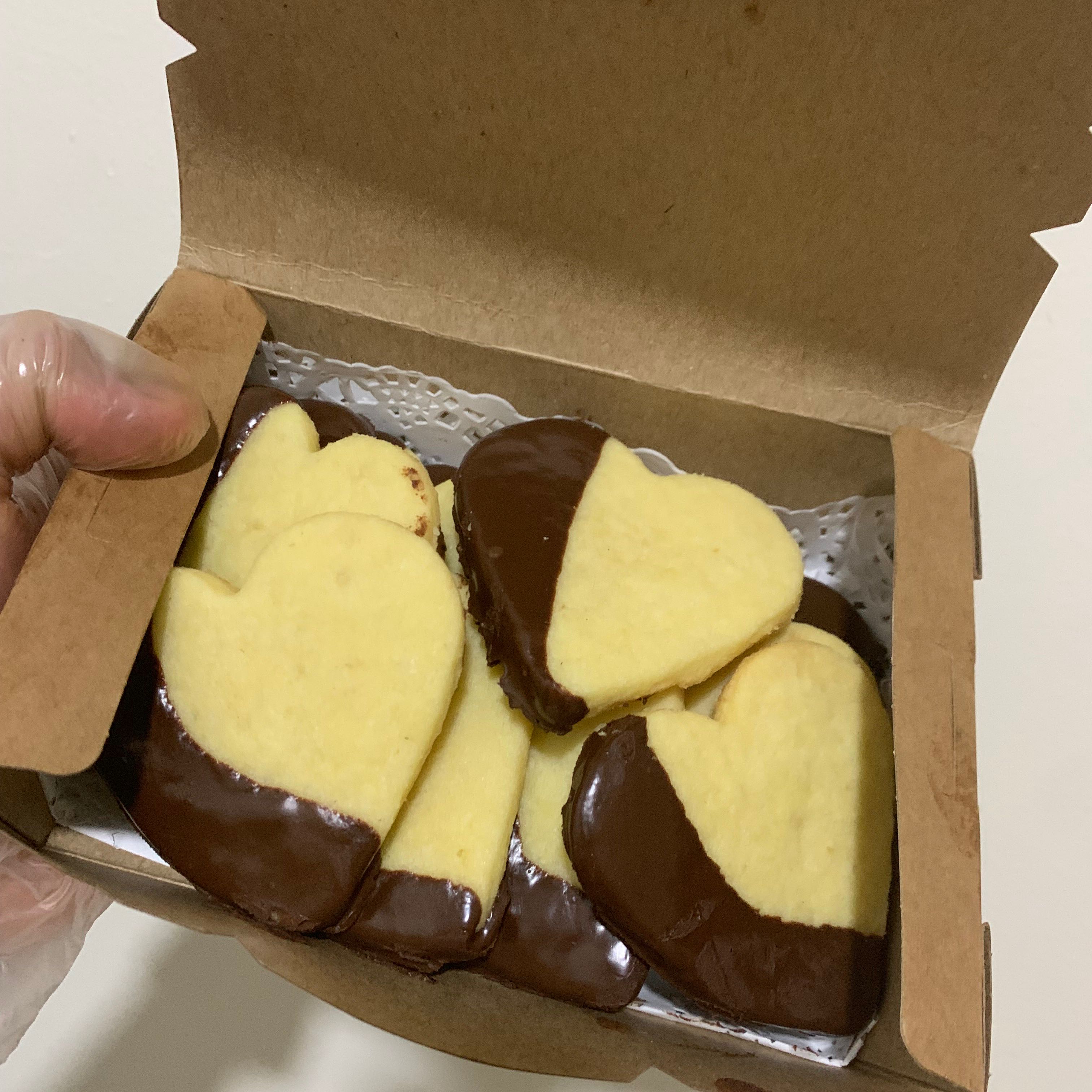 Vintage sense A delightful butter cookie dipped in dark chocolate