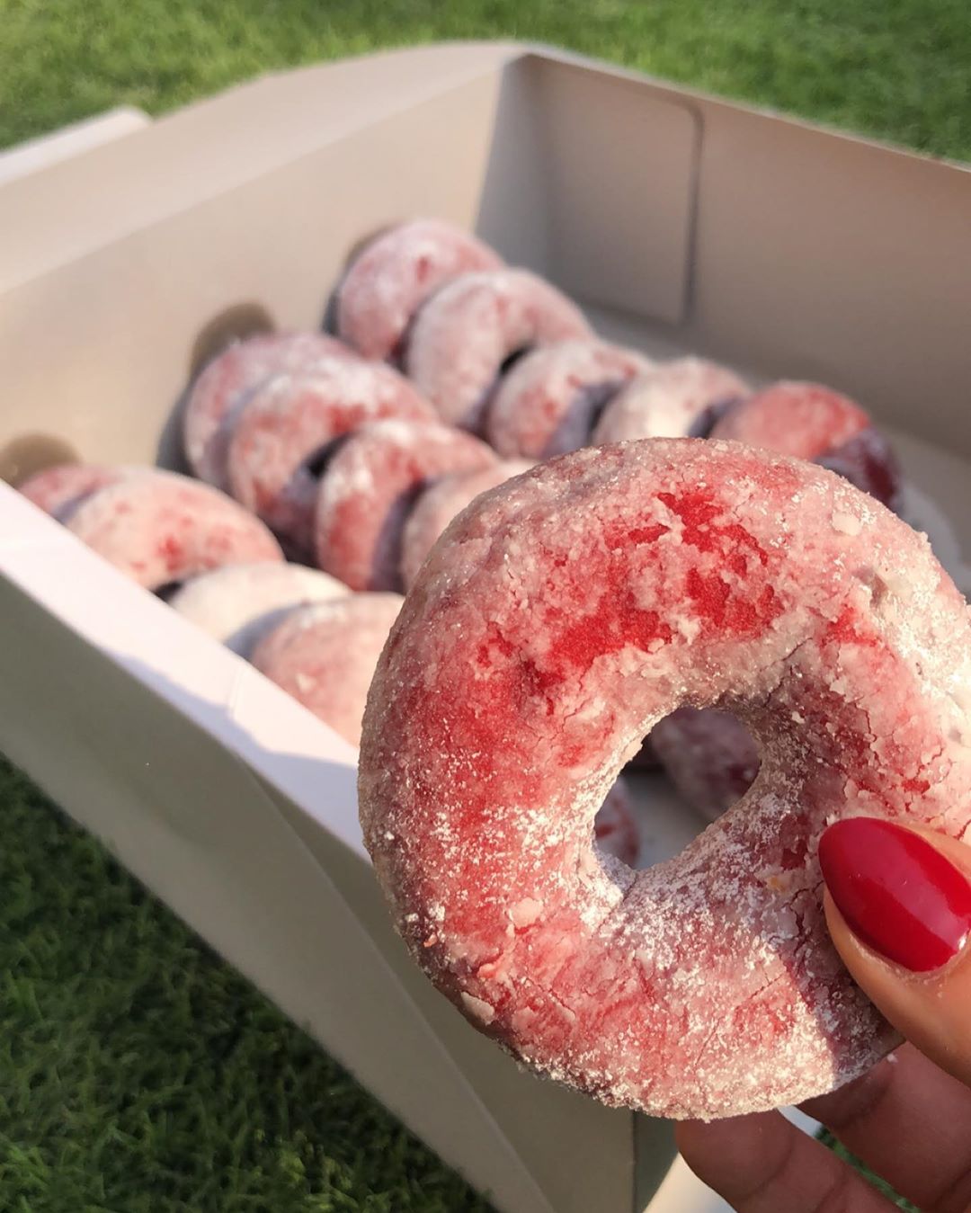 The NEW Red Velvet Dounts ❤️ دونت الرد ڤيلفت الجديد . #Jubail #dounts #doughnut #redvelvet