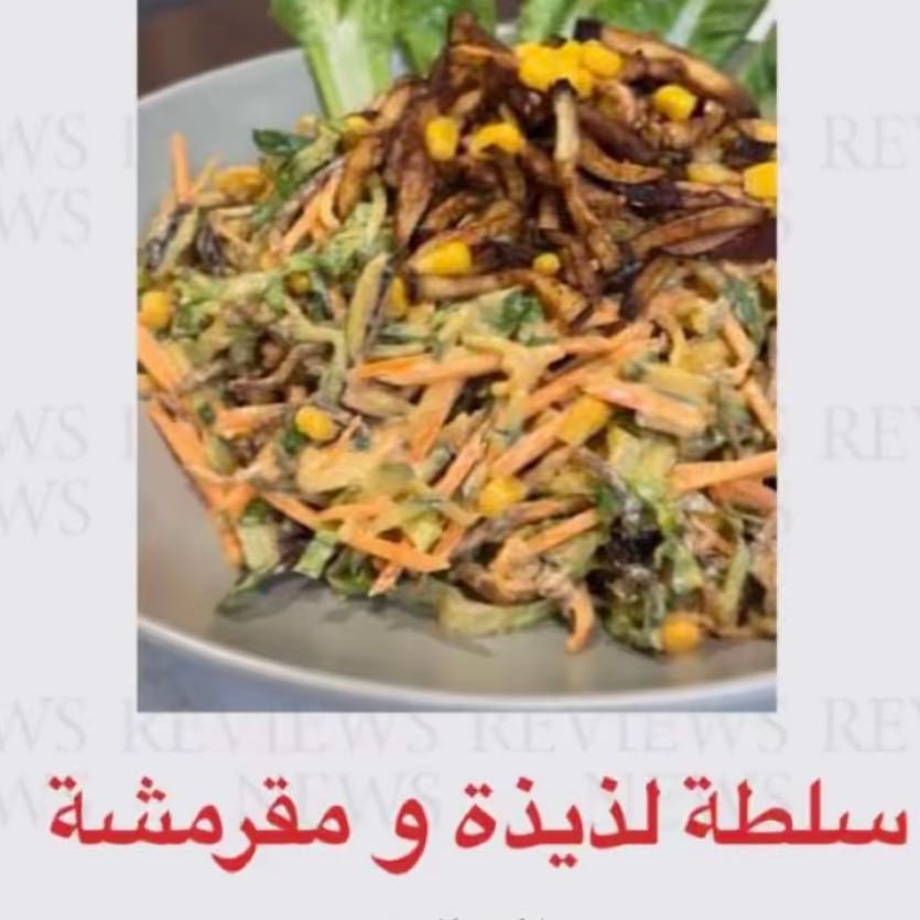 سلطه بالبطاطس والجزر والباذنجان والخس والذره والصوصات بالخلطه الخاصه😋😋