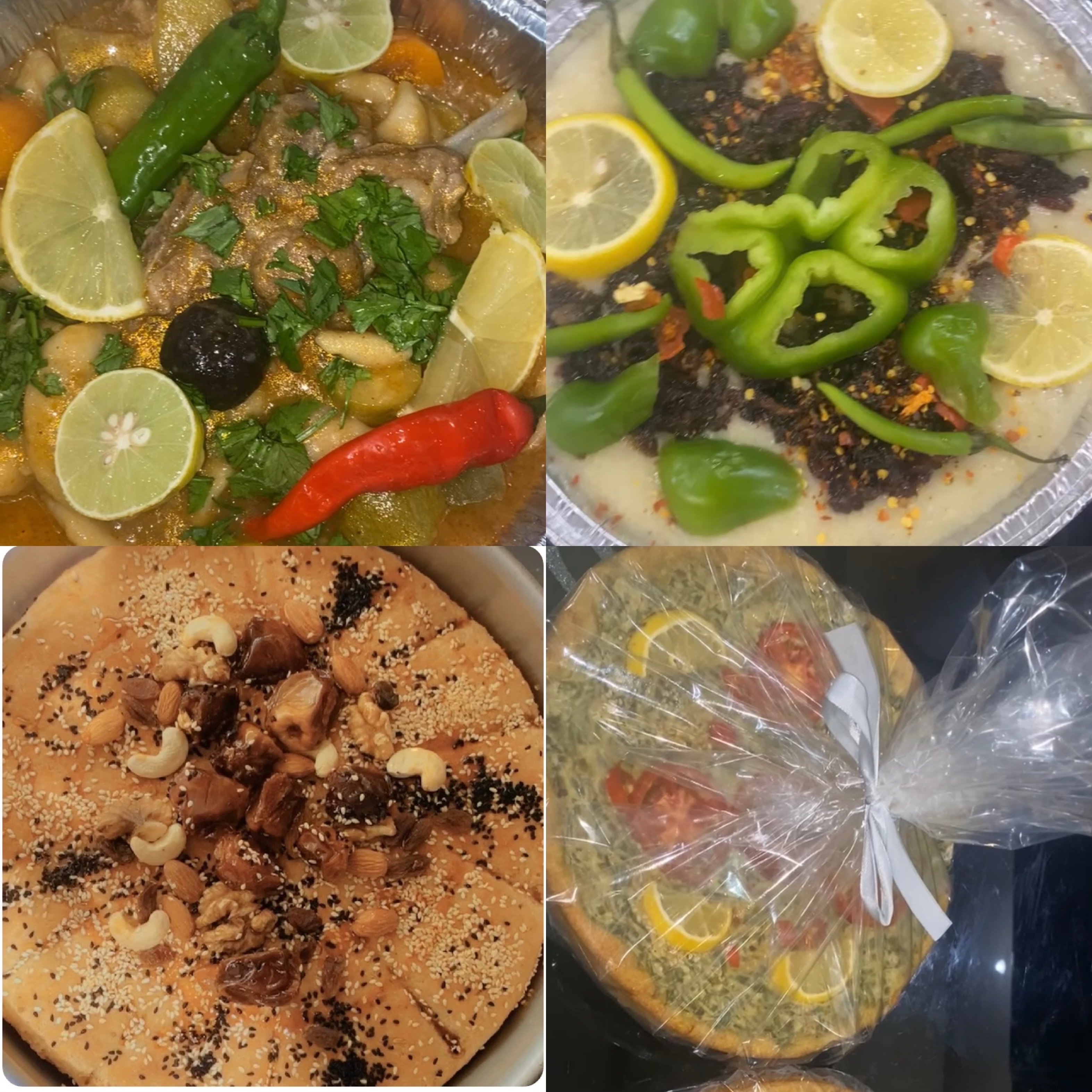 جريش ومرقوق وعيش باللحم وخبز مله