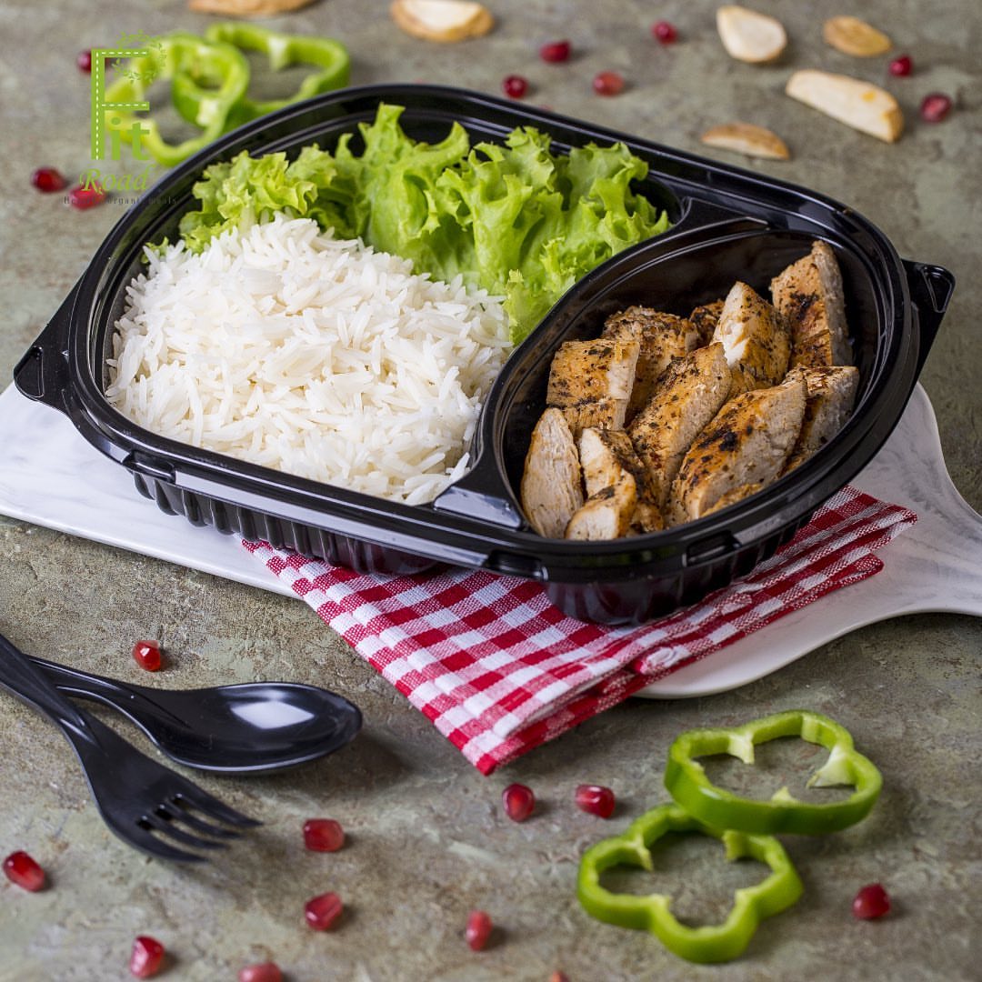 أرز ابيض مع صدر الدجاج المشوي #healthyrecipes #healthyfood