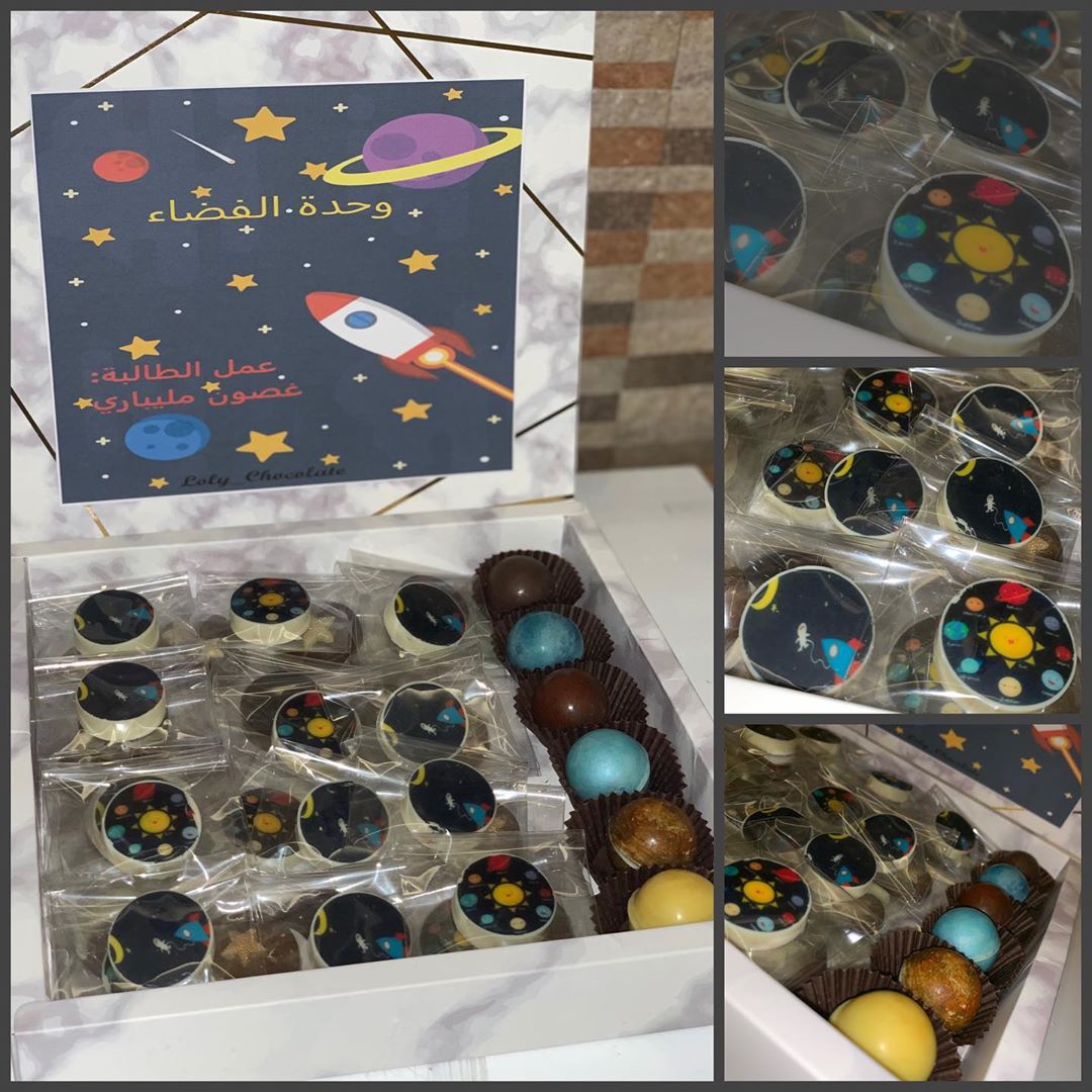 ماشاءالله طلبية زبونتي العسل ل بنوتتها الصغيرة عن وحدة الفضاء ☄️ #شوكلاته_مميزة #شوكلاته_م