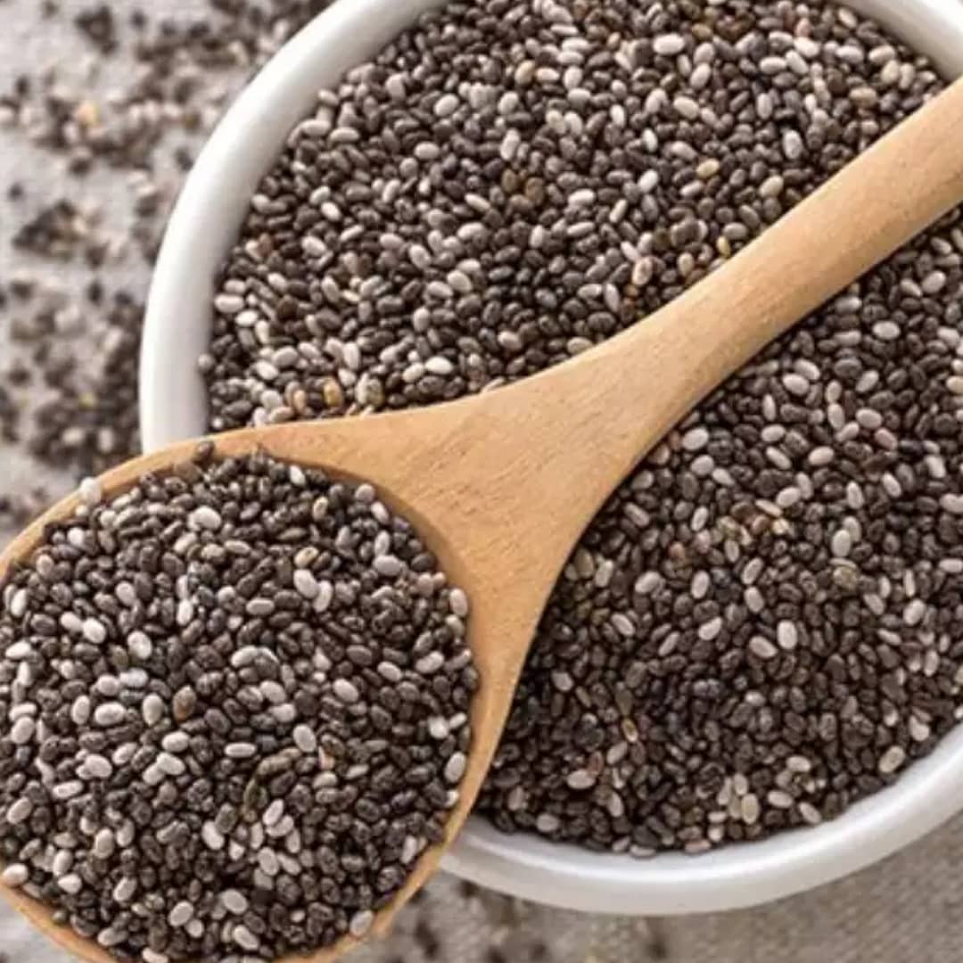 One ounce of chia seeds contain Fiber: 11 grams. Protein: 4 grams. Fat: 9 grams (5 of whic