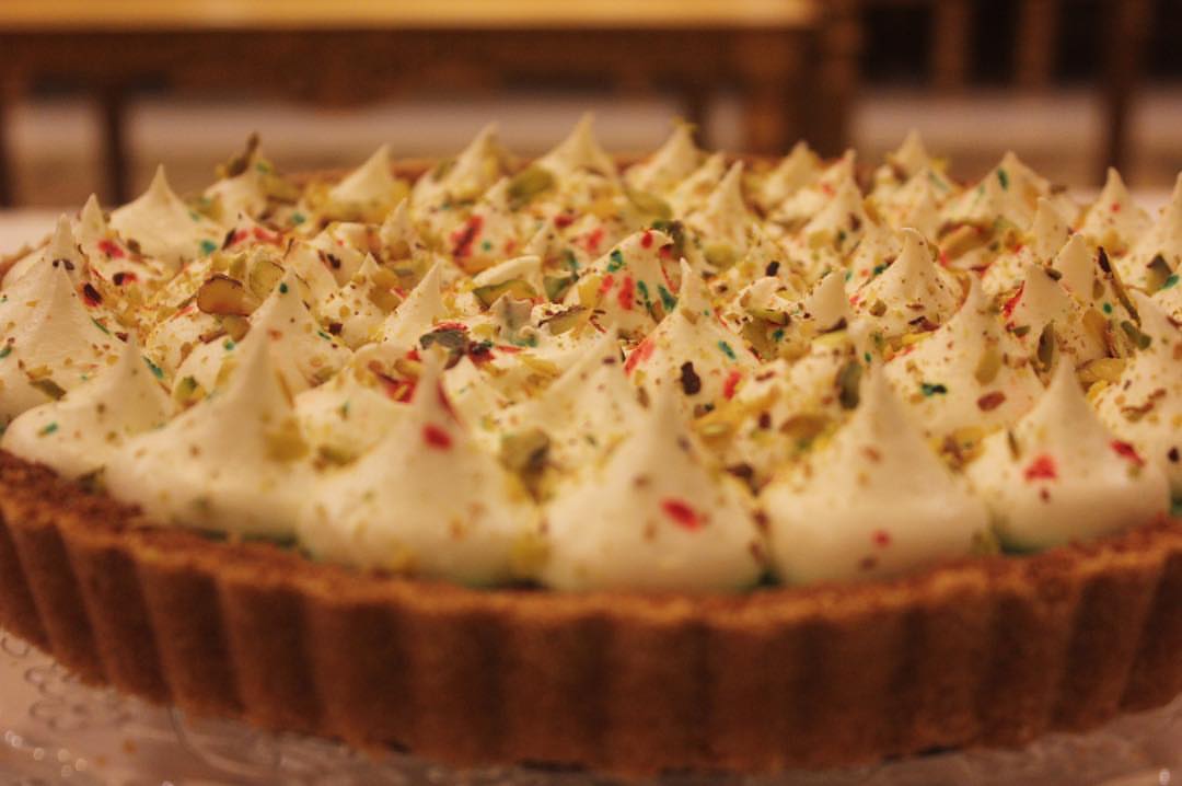 Pistachio tart ❤️ #tart #pistachio #تارت_الفستق #فستق #تارت #تشيزكيك