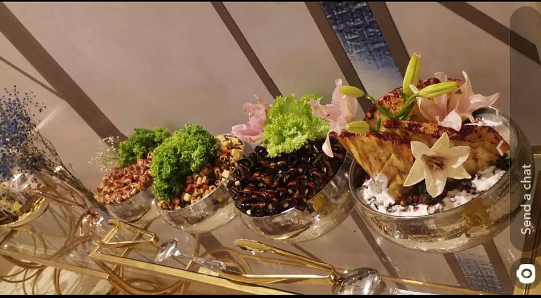 فته الباميا/ رولات باذنجان بالحلوم/ سلطه الكشري / مسخن