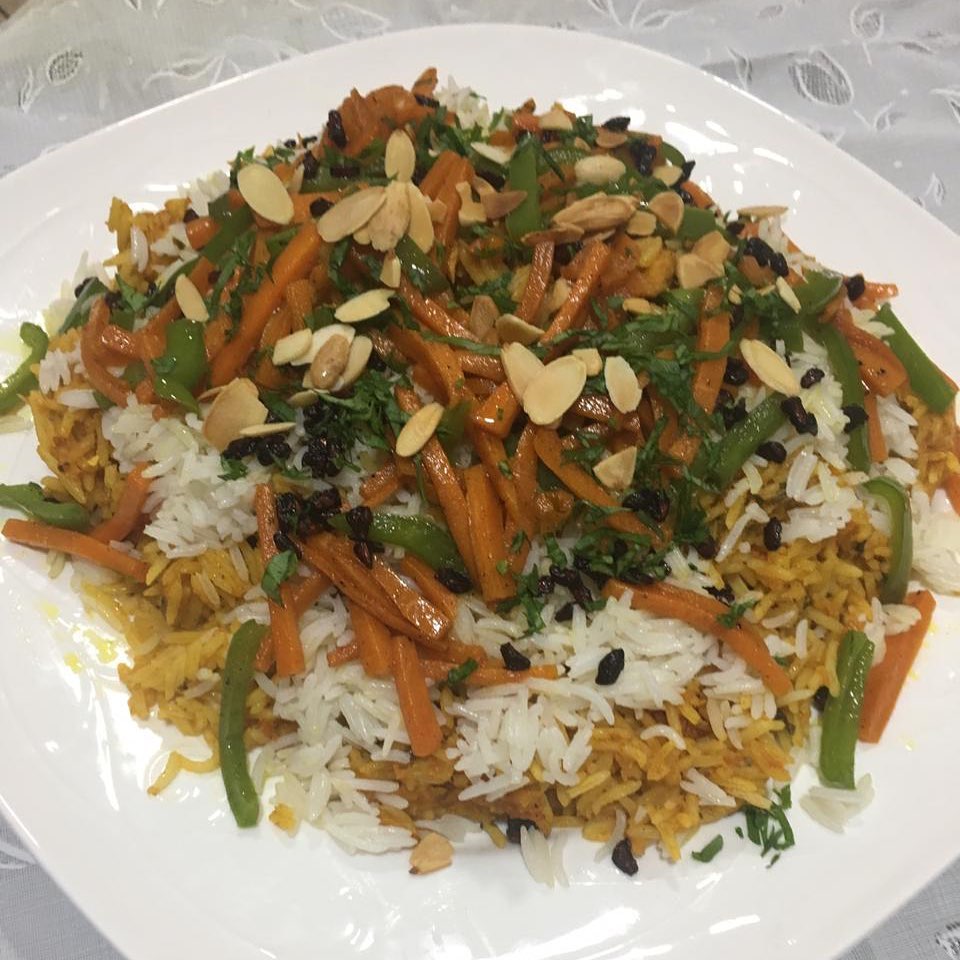 برياني نباتي بالخضار و سلطة الروب ( vegetarian biryani ) وبالعافية #غداء #عشاء #الدمام #ال
