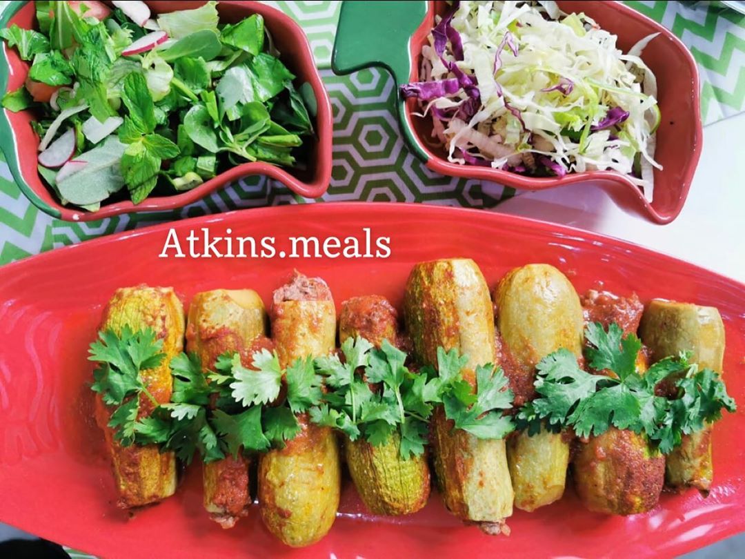 Stuffed zucchini ‎#وجبات #صحي #اتكنز #اتكنز_دايت #جدة #اشتراكات_شهريه #jeddah #healthy #at