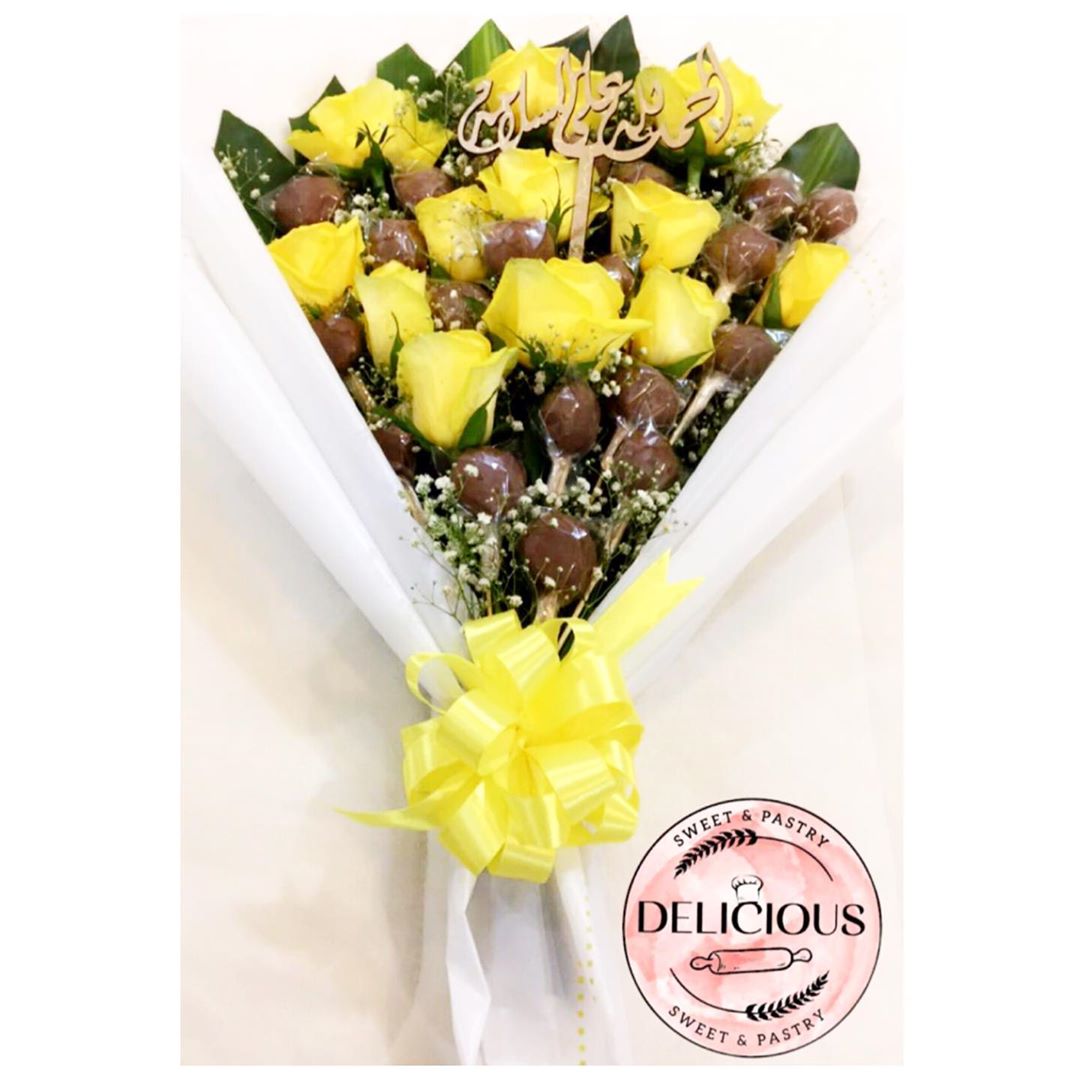 باقة لولي بوب الشعيرية أنيقة جداً من تنسيق عميلتنا الجميلة ♥️ . . . #شوكولا #لولي_بوب #صوا