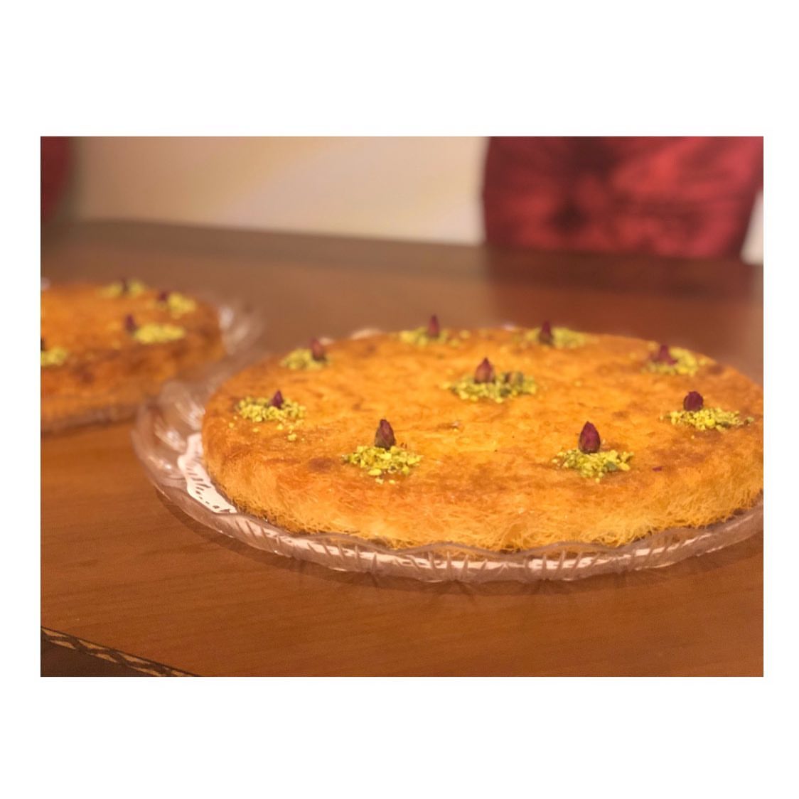 Today’s order كنافة بحشوة القشطة اللذيذة والمكسرات ونكهة ماء الزهر Price: 150sr with deliv