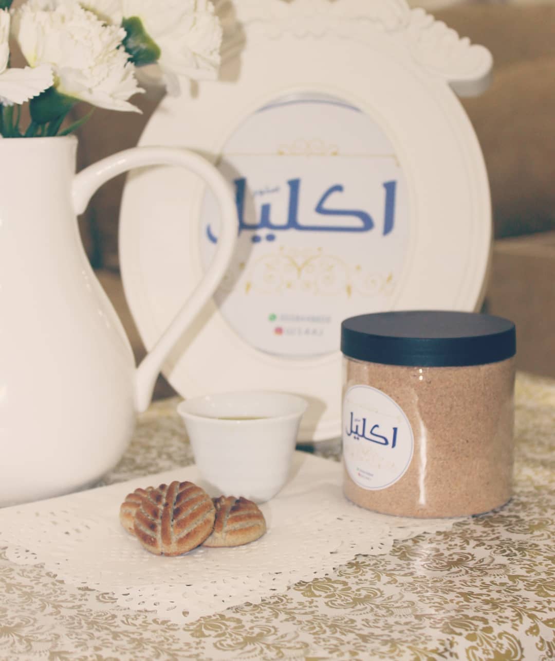 قهوة الشعير + معمول دخن وبالعااافية ع قلبكم ♡♡