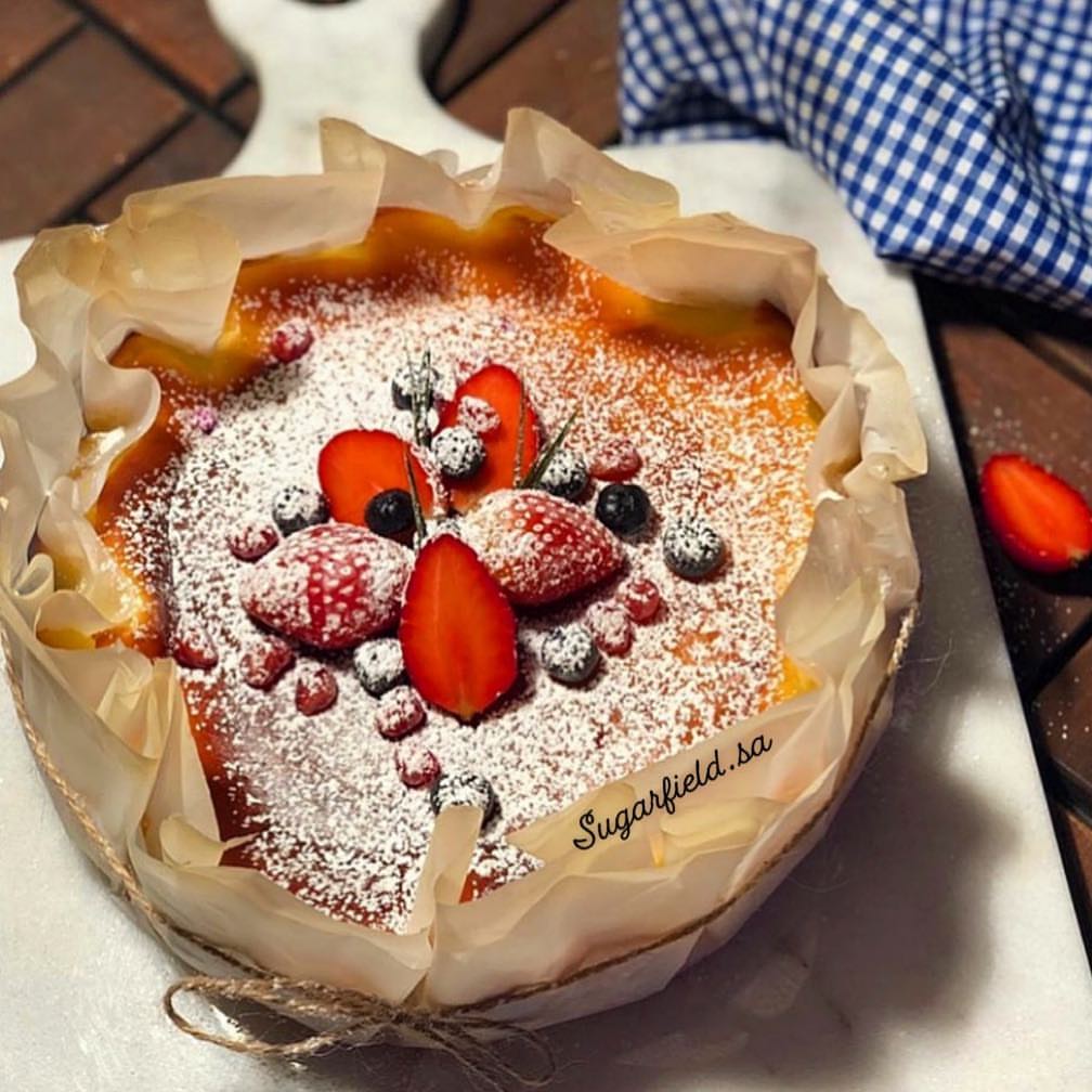 Good morning delicious سان سيبستيان بقَوام وطعم اصلي متوفرة بحجم 17سم (الوسط) تكفي 5-7 اشخ