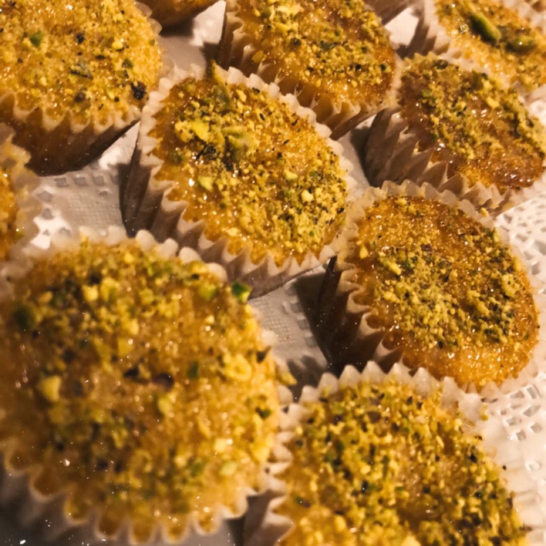 A special order #mini #pistachio #basboosa ☕️