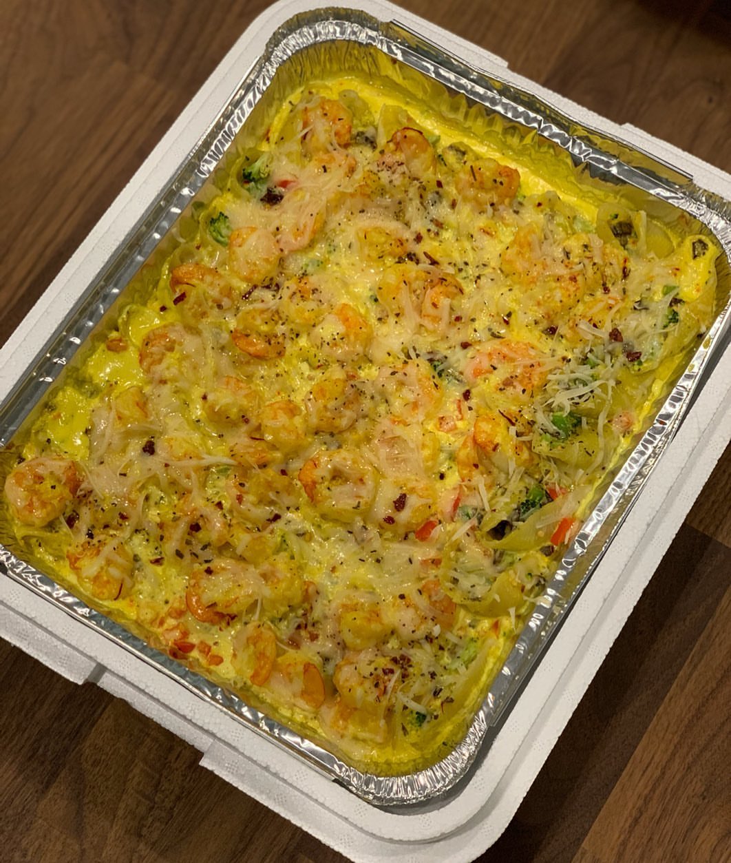 شيلز باستا محشوة بالفطر و الجمبري بكريمة الزعفران✨ . #باستا #مكرونه #شيلز #فطر #جمبري #زع