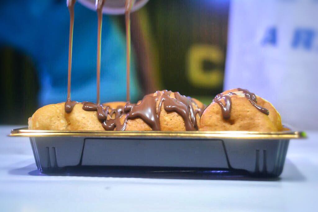 Our special mini pancake order it now with different sauce flavors ❤️ #mochidesserts #موشي