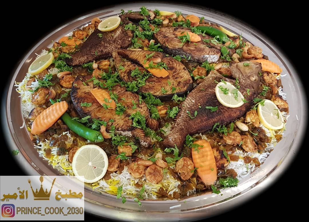 رز مشخول مع سمك شعري وكنعد و الكشنة ( الحشو) نرضي جميع الاذواق الطلب قبل يوم على الأقل على