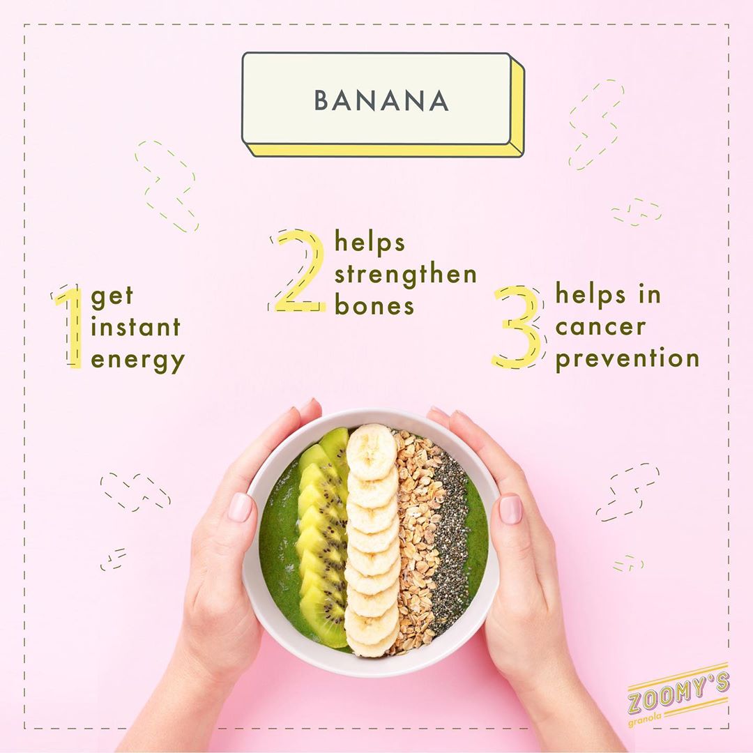 What do you know about bananas! add them to your Zoomy’s granola bowls and get that extra