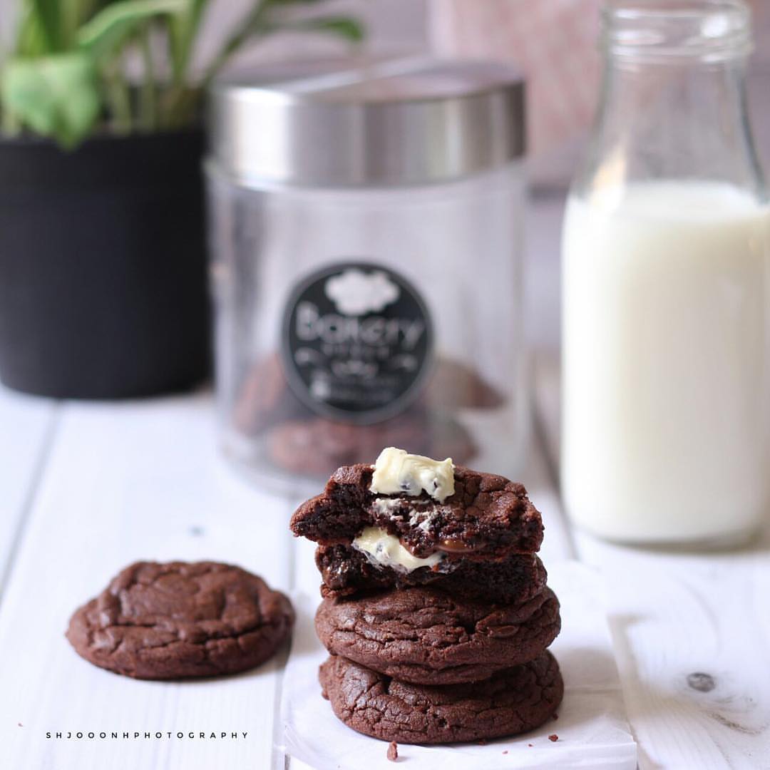 دبل تشوكليت كوكيز ❤ #cookies #chocolate #chips #bakery #baking #baker #bakerylife #pastery