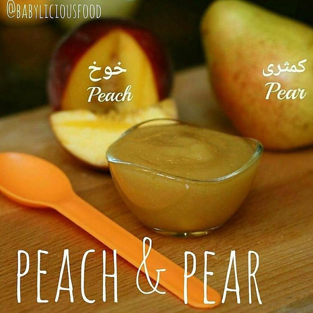 الخوخ الصيفي المنعش من عمر ستة اشهر ❤ . . #baby #baby_food #babyfood #homemadefood #طعام_ا