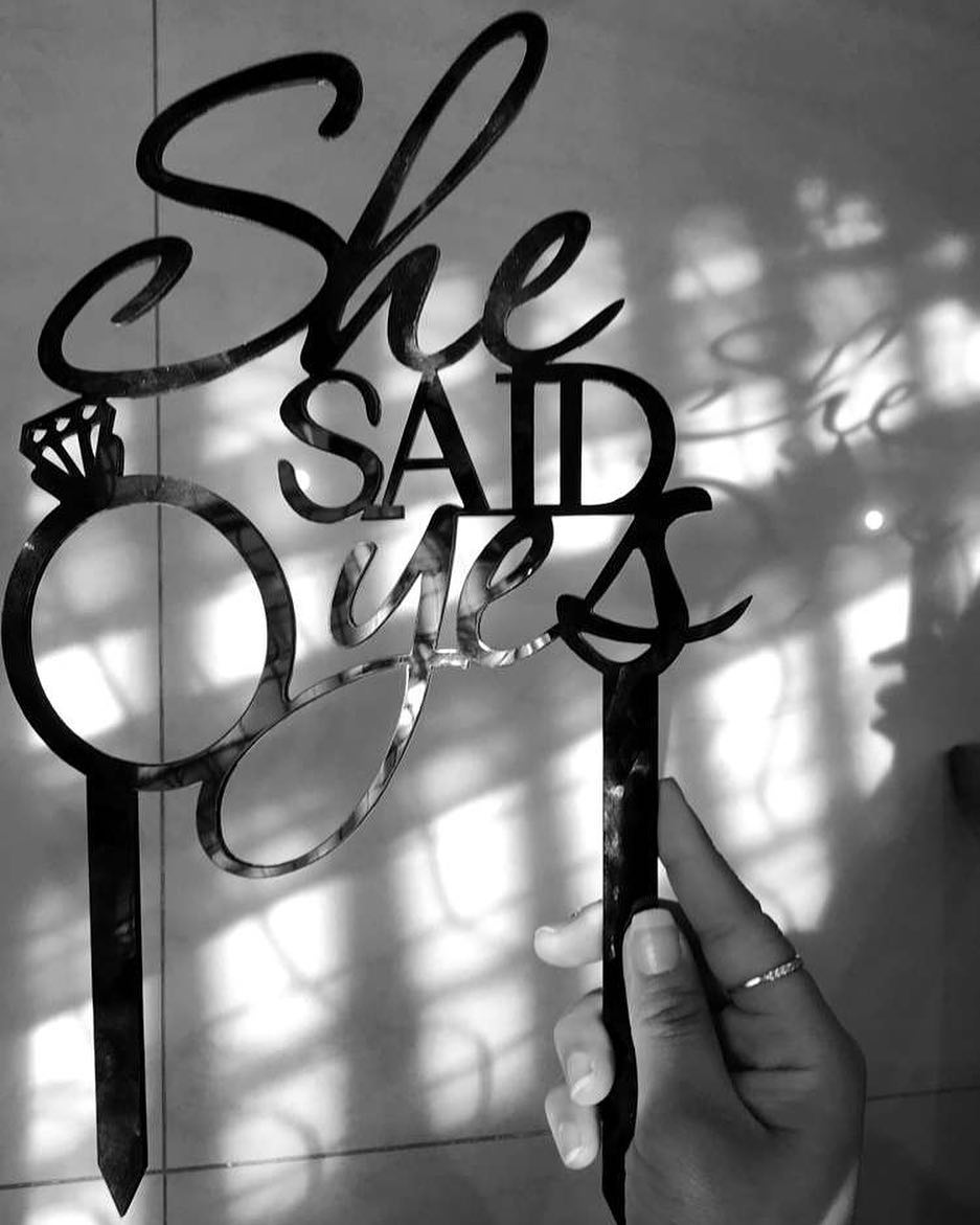 تغريسة الكيك She Said yes .بطلب قبلها بأسبوع✨