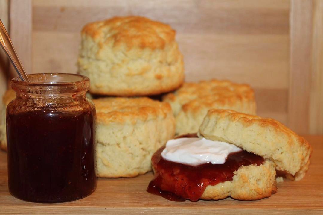 Enjoy the beautiful weather with a scone