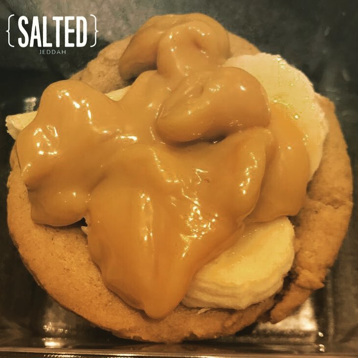 Salted Banoffee cookie cups AVAILABLE tomorrow at masharef festival from 9 pm - 3 am #ليال