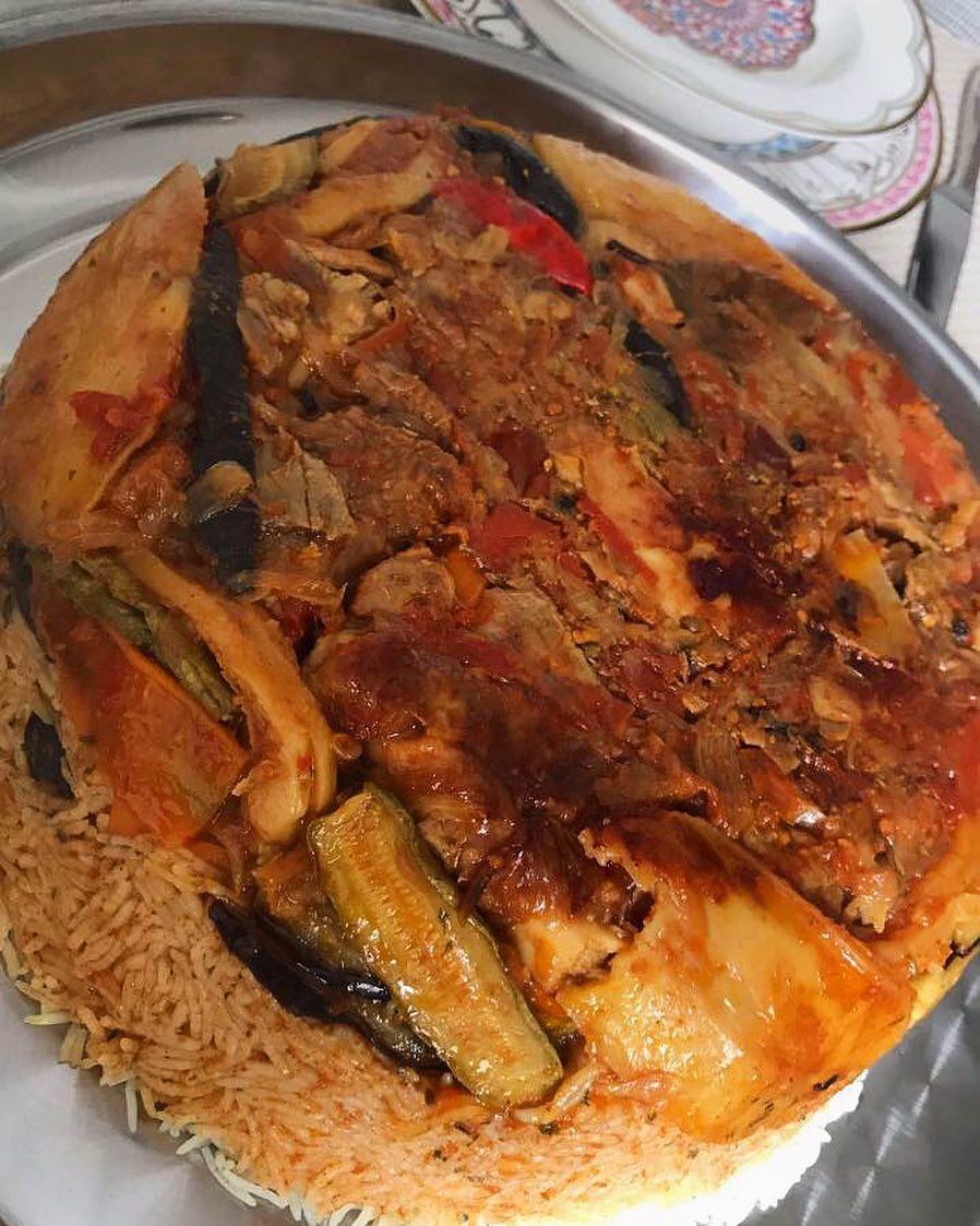 #مقلوبه #لحم لحمة الخروف النعيمي البلدي مع الخصار المقلية و #الأرز البسمتي