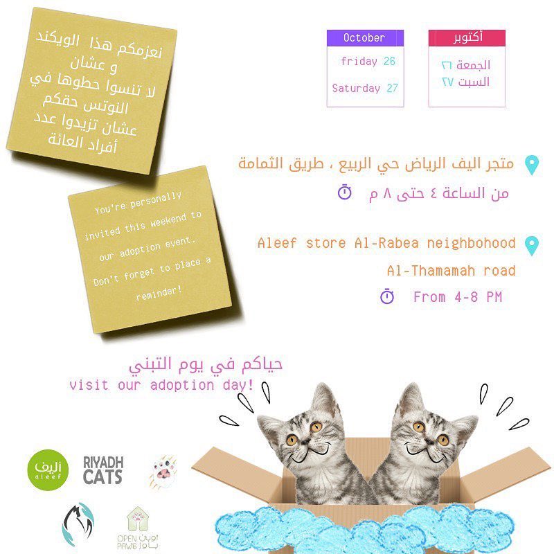 Did you hear! We’re joining this amazing event in finding homes for cats! Come join us and