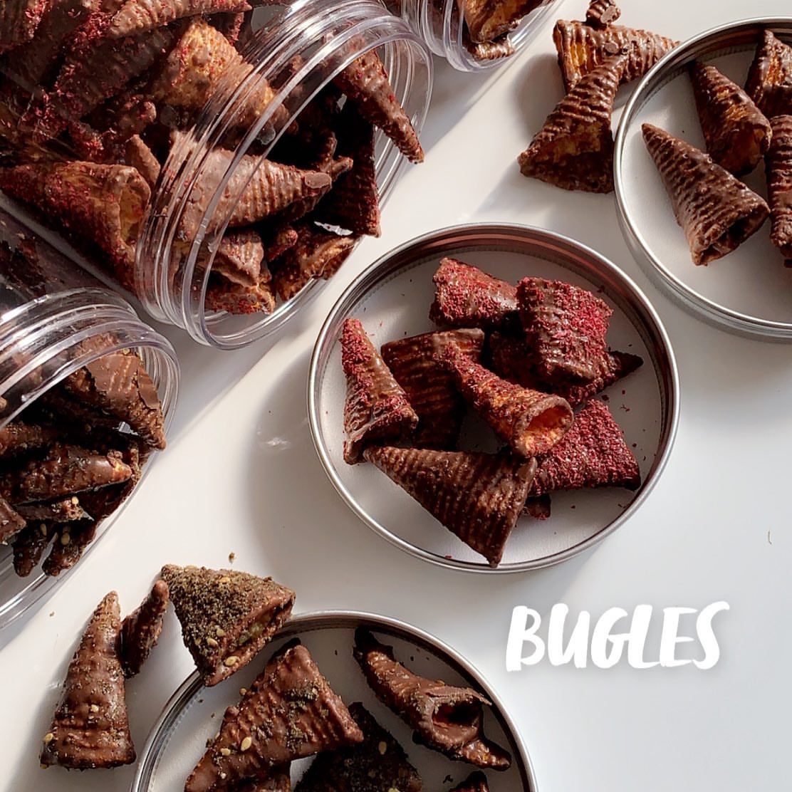 Bugles chocolate متوفر في اكواب السعاده وقطوف حلا الراكه الشماليه