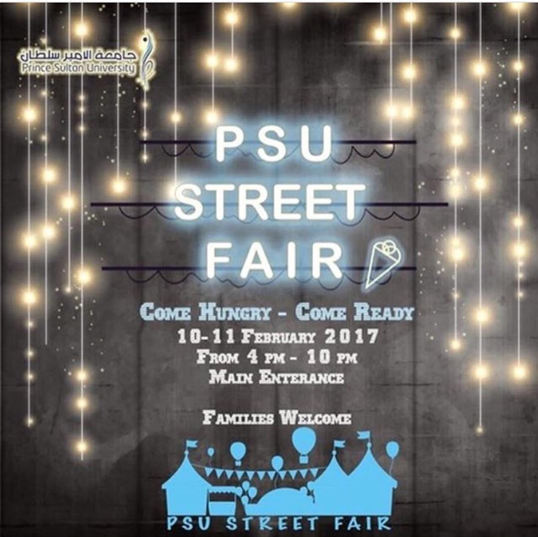 قريباً باْذن الله نلقاكم في جامعة الأمير سلطان #february #PSU #street_fair #Event #funneli