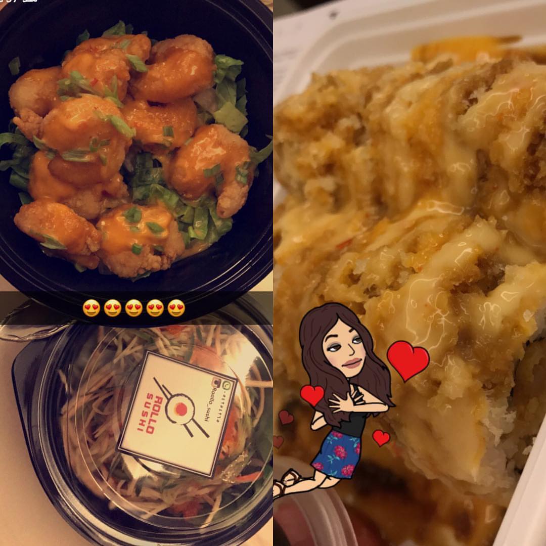 ✨ سوشي دراقون رول و ديناميت شرمب و سلطه كراب بالعافيه يارب ❤️