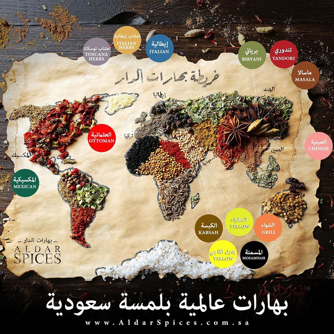 خريطة بهارات الدار .. #بهارات_عالميه_بلمسه_سعوديه في #بهارات_الدار جمعنا لكم افضل بهارات ا