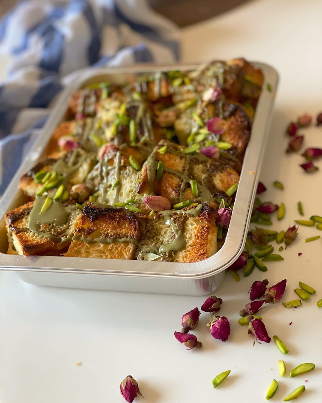 #pistachio#brioche#pudding