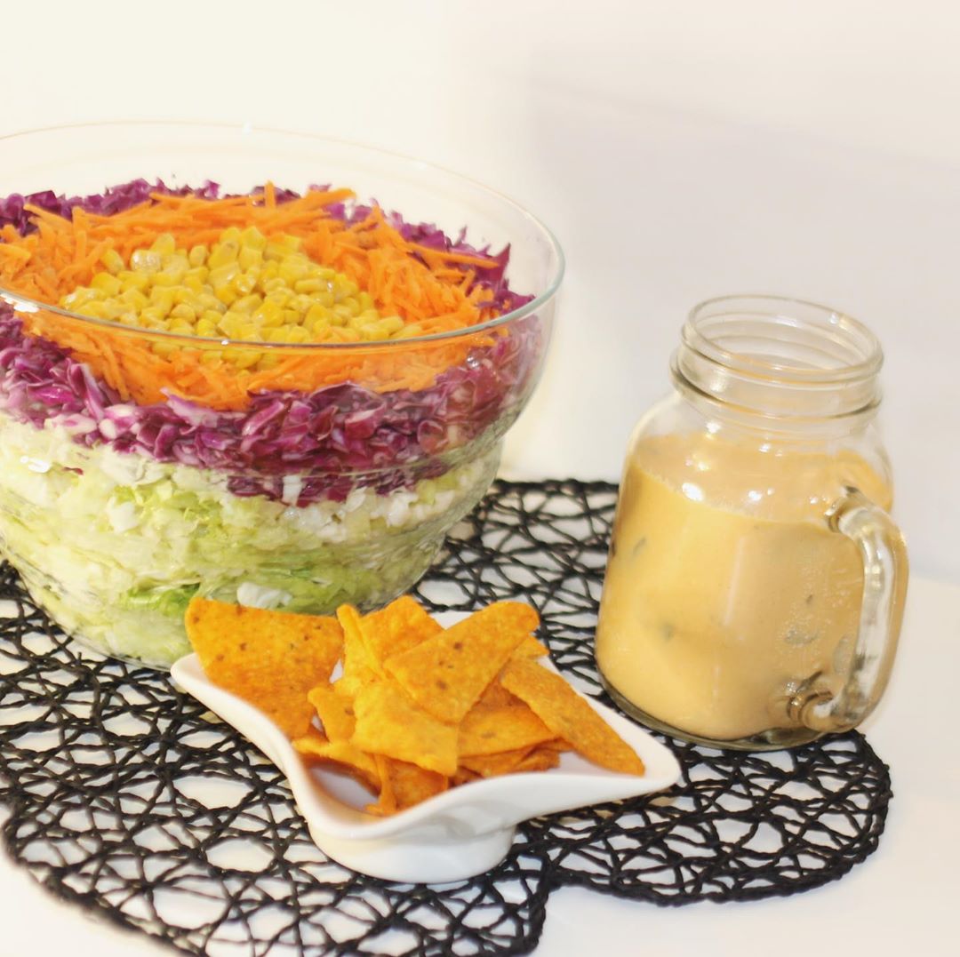 سلطة الناتشوز بالصوص الهالبينو اللذيذة #سلطة_ناتشوز #سلطاتي #سلطات_لذيذه #ورق_عنب_ناطع #اف