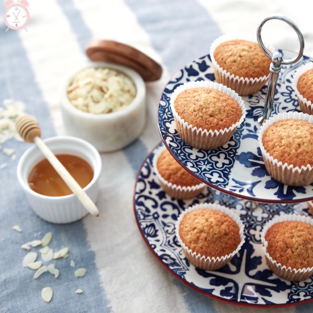 Lovely evening with our freshly baked Honey almond cupcake