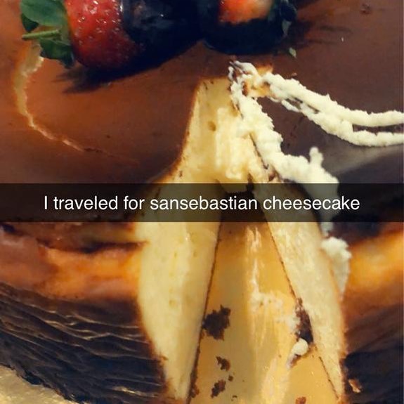 I can travel every where for u✈️❤️ #jeddah#food#sweet#dessert#cake#cheesecake#sansebastian