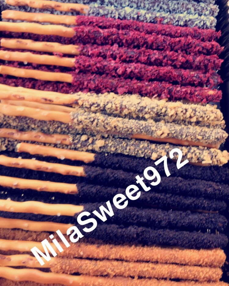 متوفر الان اعواد البريتزل بنكهاته المختلفة #milasweet972 #اعواد_البرتزل_تبوك #اعواد_البرتز