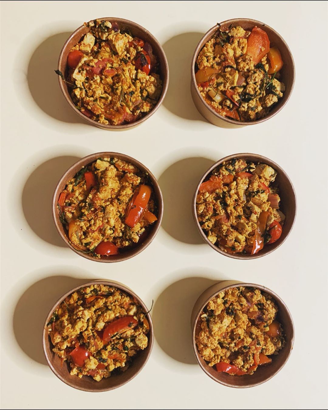 From the meal preps #menu. Vegan Tofu Shakshuka with chargrilled tomato and black Indian s