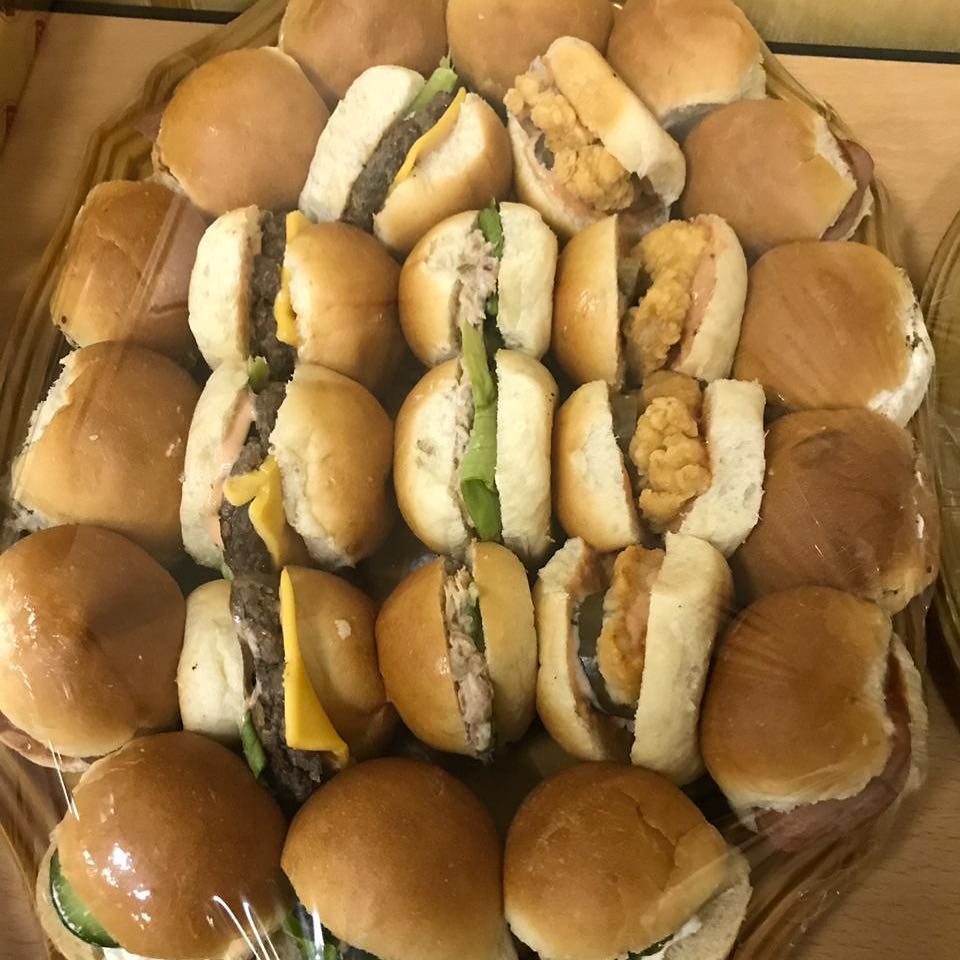 24 Assorted sandwiches 75 SR beef & chicken burgers-chicken nugget- tuna- hot dog- labnah-