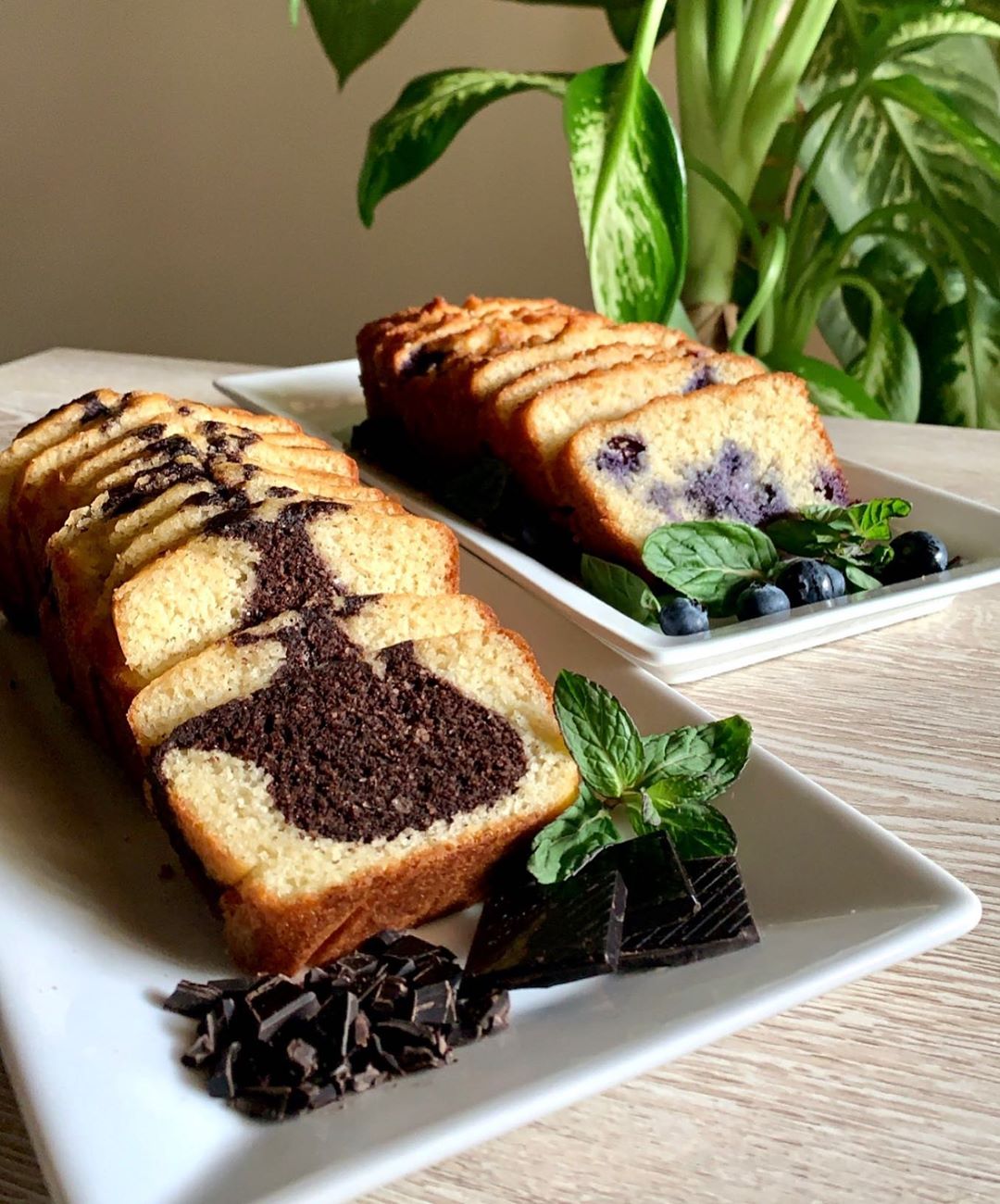 Keto Marble cake and keto blueberry pound cake.