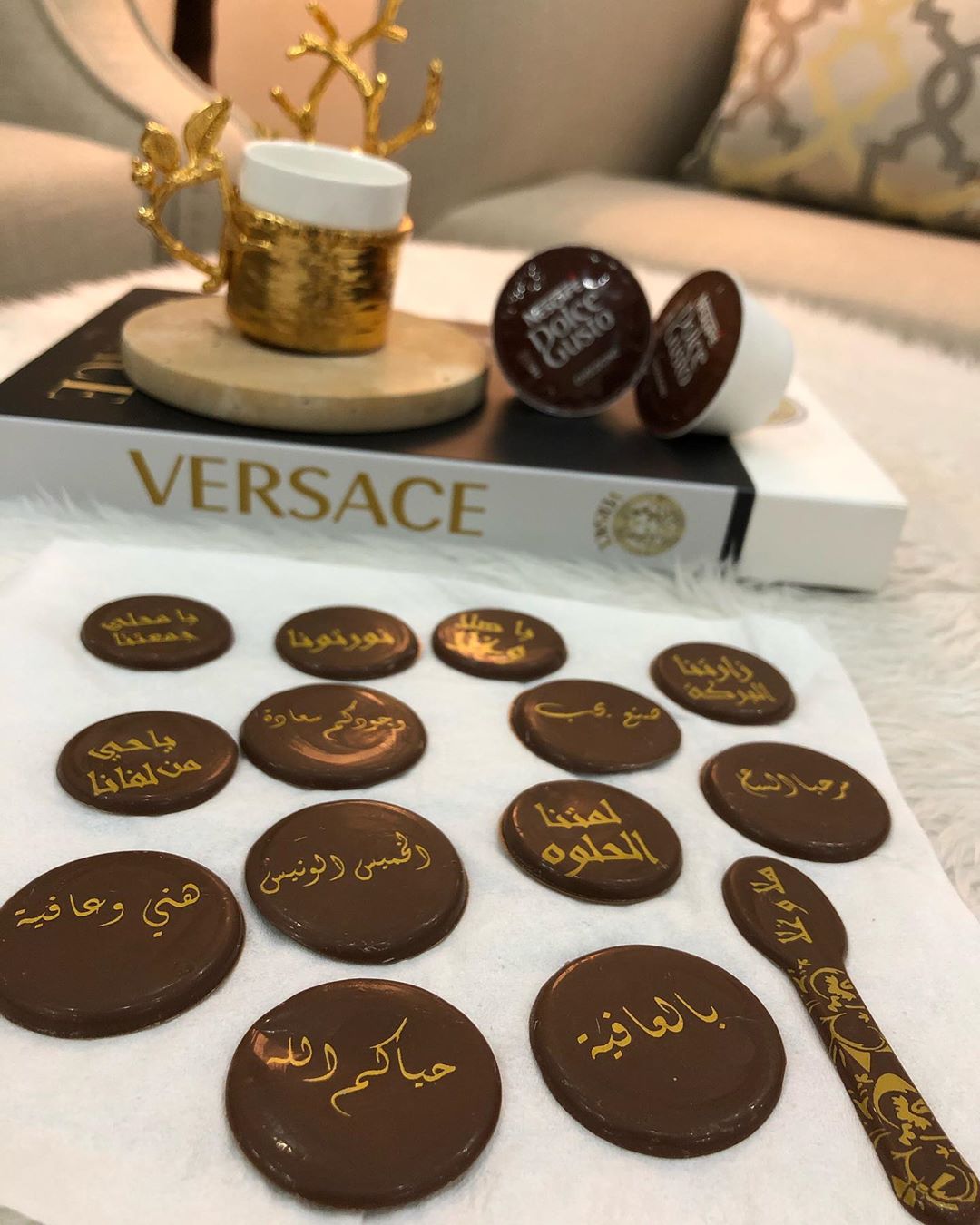 شرائح الكوفي لمناسباتكم الجميلة ❤️ #المدينةالمنورة #مكة#شوكولاته #شوكولاته_بلجيكيه #شوكولا