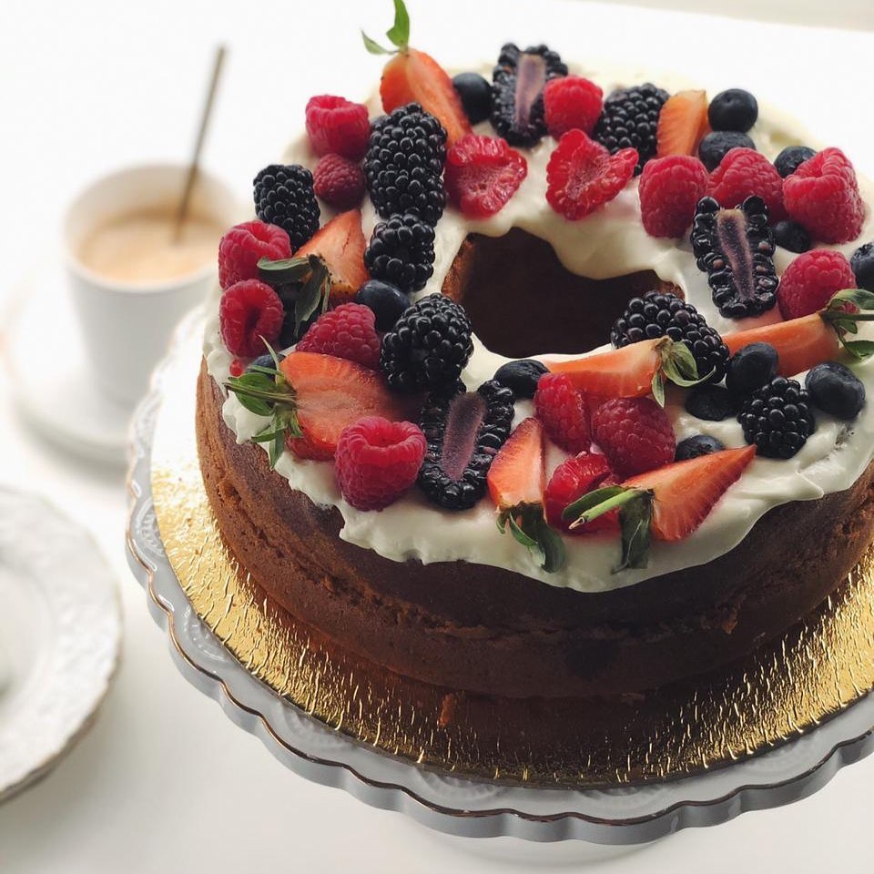 Start your morning with cup of coffee and our yummy BERRIES BUNDT CAKE 180SR ————— ابدأ يو