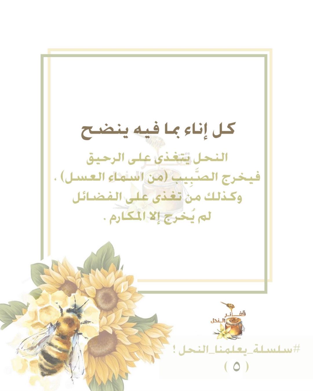 #سلسلة_يعلمنا_النحل (٥) #عسل #عسل_أصلي #قفائر_النحل