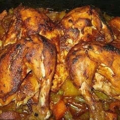 طاجن فراخ بالخصار بالفرن