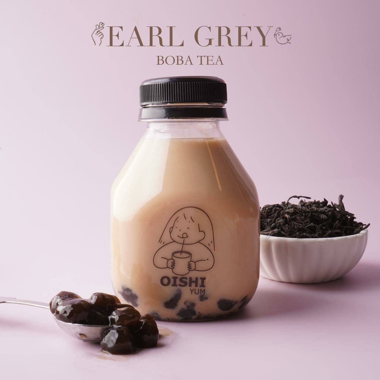 Earl grey milk bubble tea شاي معطر بالحليب و التابيوكا المكرملة اللذيذة
