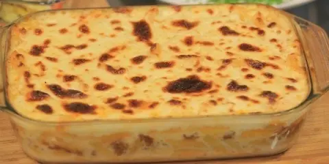مكرونه بشاميل دجاج _لحم _خضار