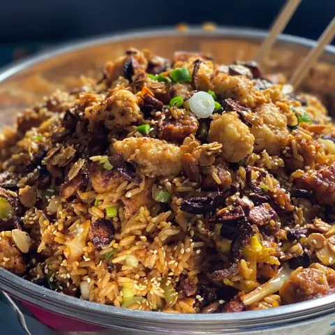 رز صيني بالدجاج الكرسبي