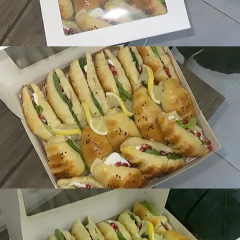صحن كرسون ب الجبنه والخس والرمان ١٥حبه حجم وسط